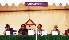Four Mystery writers sitting at the Jack London Pavilon 